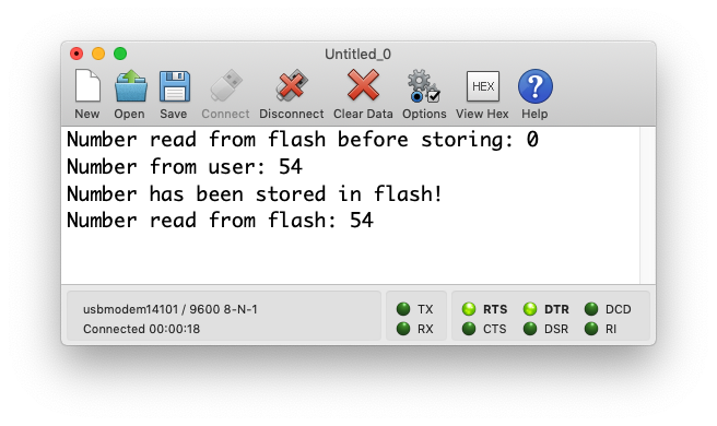 Read and Write to the flash memory serial console