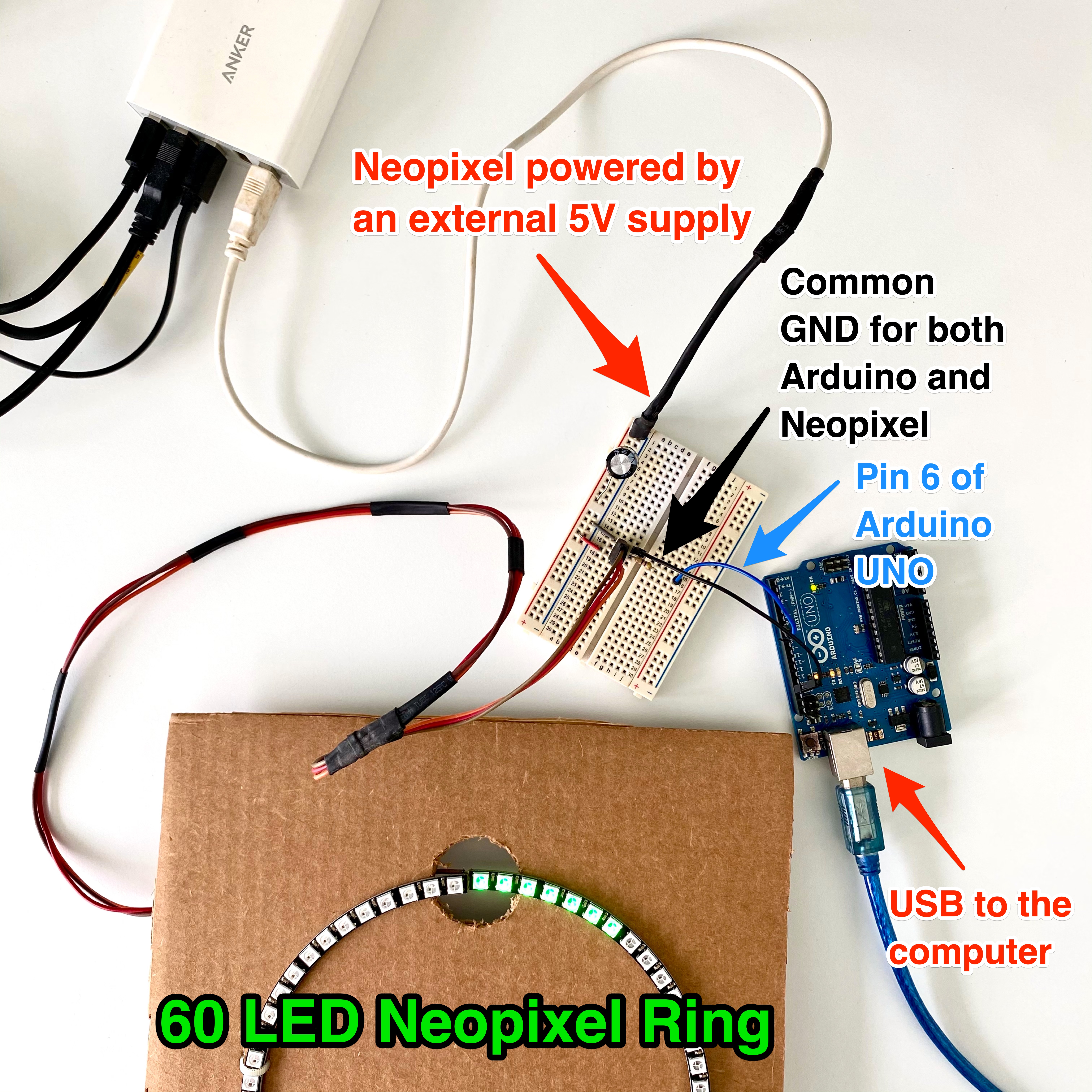 Neopixel with Arduino UNO prototype