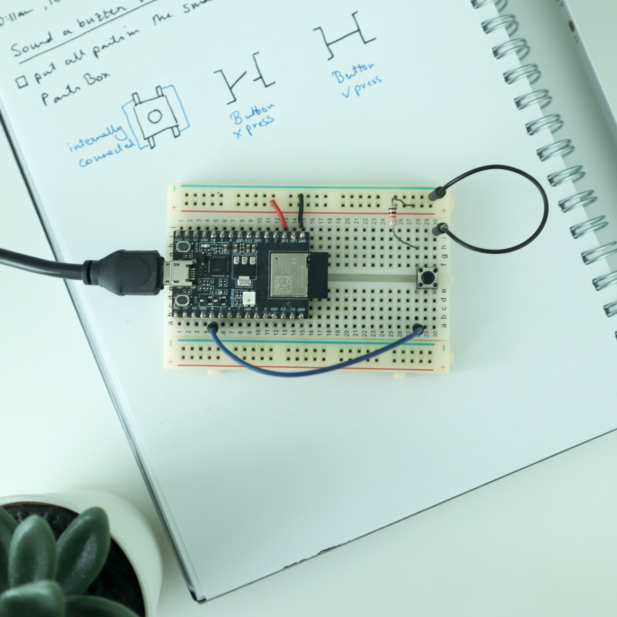 Push button with Arduino on ESP32-C3 prototype