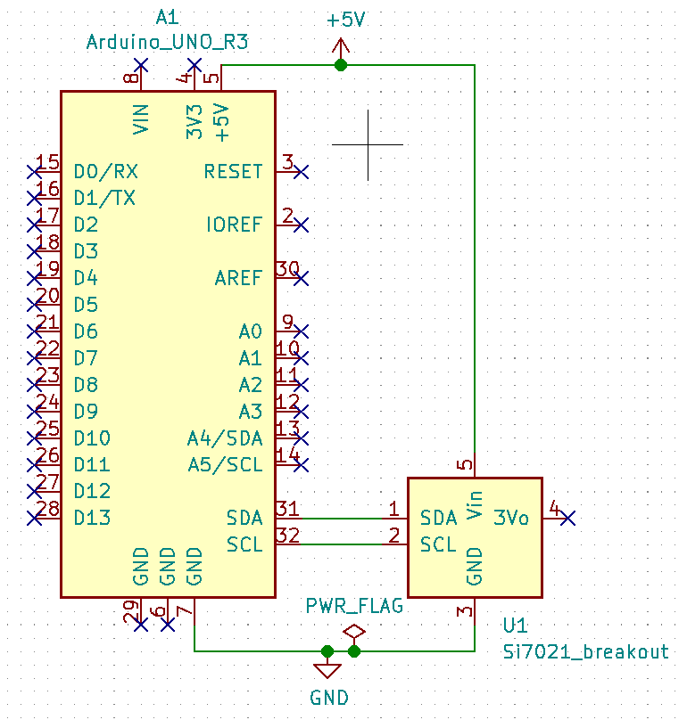 Sensor Si7021 with Arduino schematic