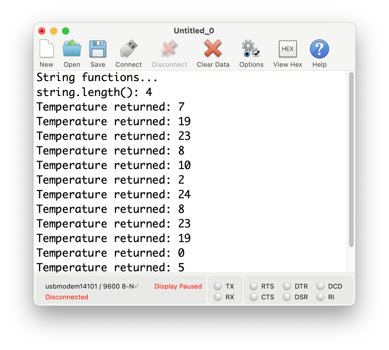 String functions serial console