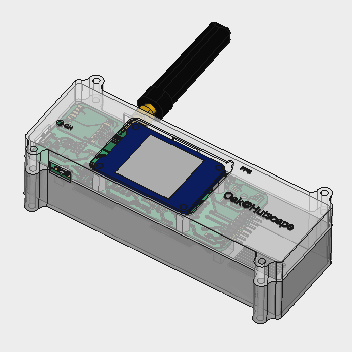 Electronics enclosure with PCB and components
