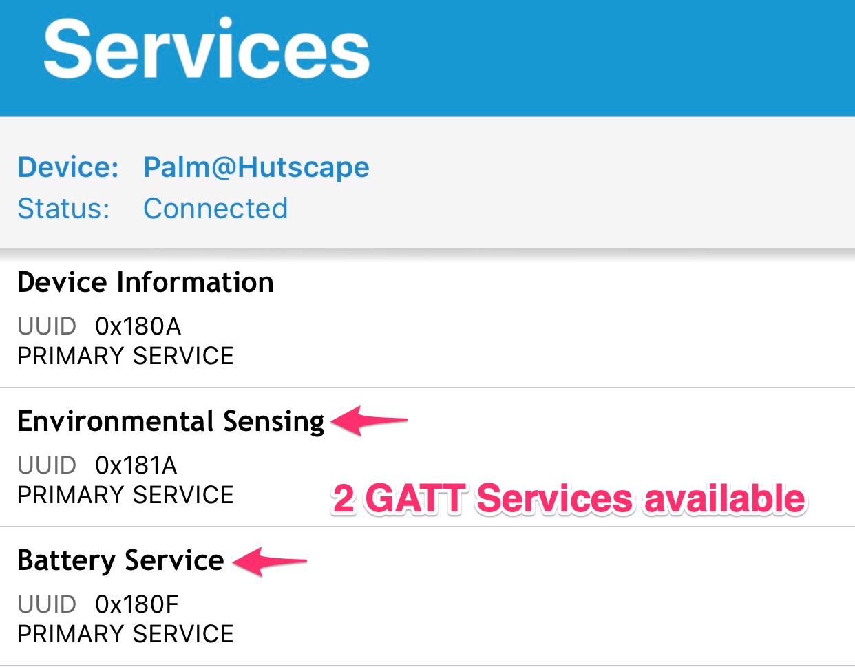 iOS detect GATT services